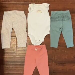 Baby Girl 9months Onesie and Leggin Set